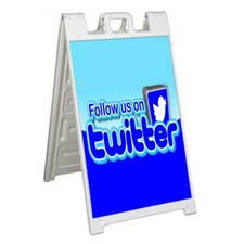 FOLLOW OUR SOCIAL Signicade 24x36 Aframe Sidewalk Sign Banner Decal NETWORK picture