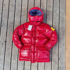 The North Face Brown Label Men's Red 900 Down Hooded Puffer Jacket Size L picture