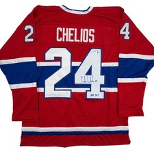 Autographed/Signed Chris Chelios Montreal Red Hockey Jersey Beckett BAS COA picture