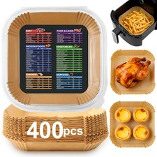 Adhjito 400 Pcs Air Fryer Liners Disposable 8 Square Unbleached Heavy Duty Air picture