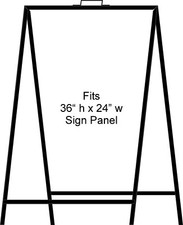 A-Frame Portable Folding Curb Sign Stand, 36 x 24 Slide in, Black (Pack of 1) picture