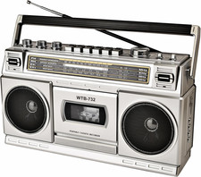 Retro Classic 80S Style Portable Boombox with Cassette Player Recorder, AM/FM/SW picture