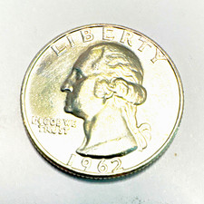 1962 P Washington 90% Silver Quarter 25C 0.9 Fine Business Strike KM#164 picture