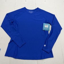 Coolibar Rash Guard Swim Shirt Womens L Blue Hightide Long Sleeve UPF 50+ picture