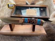 2001 Vintage Buck 692 David Yellowhorse Custom Knife Mint Display Case  & COA picture