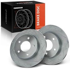 A-Premium Rear Side Drilled Brake Rotors for Mazda 3 2004-2013 10.43 in (265 mm) picture