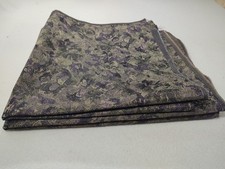 Purple Green Gold 2 Pieces Jacquard Floral Fabric Remnant 57
