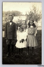 RPPC Well Dressed Siblings Boy Two Girls To Sigrid Samelson Oregon IL Postcard picture