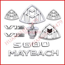 8pcs Chrome MAYBACH Front & Side & Trunk Emblem Badge Set for Mercedes-Benz S680 picture