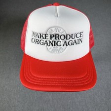 Alpine Village School & Farms Hat OSFA Red Trucker Make Produce Organic Again picture