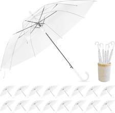 16pcs Clear Wedding Umbrellas, High-Visibility Transparent Rain Umbrella picture