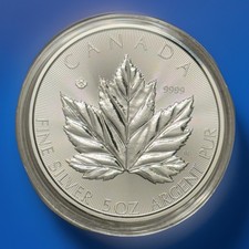 🇺🇸2026 Canadian Grand Maple Leaf Silver 5oz BU Coin .9999 (In Capsule) picture