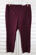 CHICO'S NWT $89 Faux Knit Suede Leggings Pants in Deep Merlot Size 3 US 16 picture