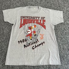 Vintage 1986 University of Louisville Cardinals National Champs T-Shirt picture