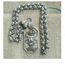 Rare Chinese Miao Tibetan silver handmade necklace jewelry noble gift picture