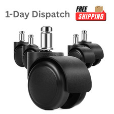 MaxGear 2 Office Chair Wheels Heavy Duty Replacement Mute Rubber Casters 5 Pack picture