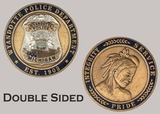 Wyandotte Police Department Michigan EST 1903 Double Sided Challenge Coin  J#46 picture