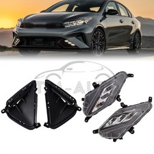 New LED Fog Light & Fog Cover Bezels For 2022-23 Kia Forte Driver Passenger Set picture