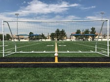 PASS Premier 18.5 x 6.5 Ft. Regulation Youth Steel Soccer Goal w/ NET (White) picture