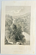 Antique 1844 Tallulah Falls Georgia T Addison Richards Engraving picture