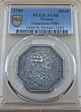 1785 FRANCE LOUIS XVI JETON PCGS AU50 – CLERGY ASSEMBLY PARIS – PRE-REVOLUTION picture
