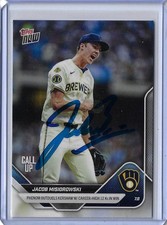 Jacob Misiorowski Autographed 2025 MLB Topps NOW 402 Rookie Card RC BREWERS ACE picture