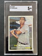 1957 Topps #1 Ted Williams SGC 5 EX Boston Red Sox HOF Vintage Baseball picture