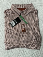 Bogey Bros Golf Co Mens XL Polo Shirt Orange White Circle Game Hand Print (NEW) picture