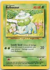 Bulbasaur 44/102 Common Base Set Unlimited Pokemon Lightly Played picture