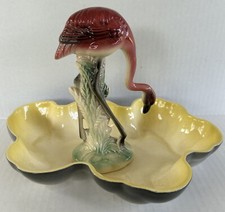 Vintage Ceramic Flamingo Figurine &  Yellow Pond Los Angeles Pottery California picture