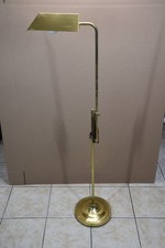 Vintage MCM Adjustable Pharmacy Floor Lamp Brass Color Metal Lighting 32-52