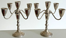 Vintage Duchin Pair of Sterling Silver 5-Light Convertible Weighted Candelabra picture