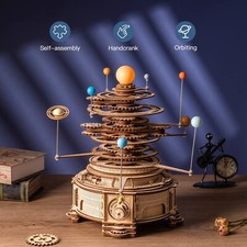 ROKR Solar System Rotatable Orrery 3D Wooden Puzzle DIY Assembly Kits STEM Toys picture