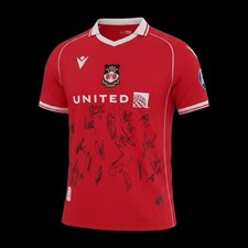 Wrexham AFC 2025-26 Squad Hand Signed Home Shirt picture