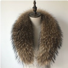  100% Real fox fur collar neck wrap /scarf black unisex jacket collar 100*17cm  picture
