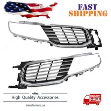 Front Upper Grille Bumper Pair Fits 2016-2018 Lincoln MKX Assembly Chrome LH+RH picture