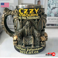 Halloween 3D Skull Mug Osbourne Style Resin Beer Coffee Cup Stainless Steel picture