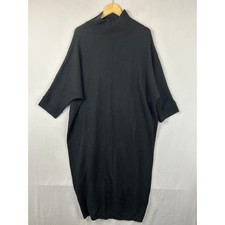 COS 100% Wool Mock Neck Maxi Dress Long Sleeve Black Women's Size S picture