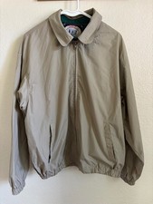 Vintage Eagle by Haggar Lightweight Golf Jacket Beige Green Navy Medium picture