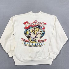 Vintage Buster's Bar & Grill Sweatshirt Mens XL White Graphic Beer Dog Destin FL picture