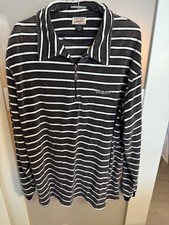 Guess Jeans Striped Long SleeveLarge  Polo Shirt Black & White     12-14 picture