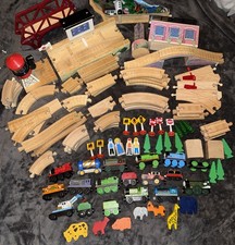 Thomas & Friends Wooden Railway HUGE Lot Trains Track Bridges Buildings Signs picture