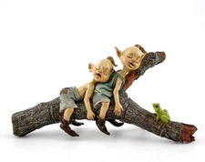 Top Collection Miniature Fairy & Terrarium Twin Garden Pixies Napping on Tree picture