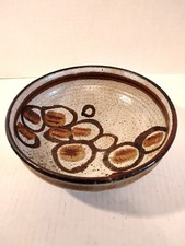 Wishon Harrell Pottery, Shallow Bowl, Glazed Brown Pottery picture