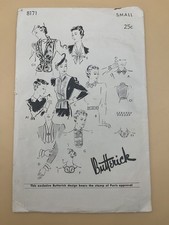 Vintage 1930s Butterick 8171 Collar Vestee Dickey Jabot Cuffs Sewing Pattern picture