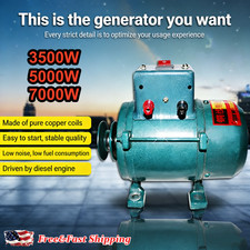 3500W-7000W Permanent Magnet Generator Head Pure Copper Wire Alternator w/Pulley picture