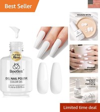 15ml Beetles White Gel Polish - Long-Lasting, Glossy Finish for Home Manicures picture