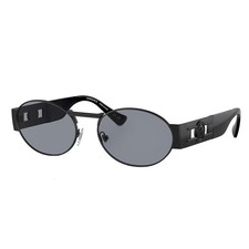 Versace ICONIC VE 2264 1261/1 Matte Black Metal Oval Sunglasses Grey Lens picture