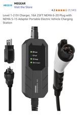 MEGEAR Skysword II Level 1-2 EV Charger NEMA 6-20 Plug with NEMA 5-15 Adapter picture