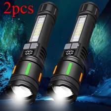2pc 99000000 Lumens Super Bright LED USB Flashlight Rechargeable Work Light picture